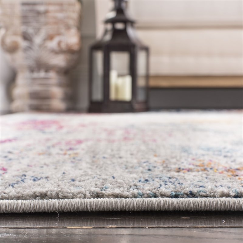 Safavieh Madison 9' x 12' Rug in Light Gray and Fuchsia
