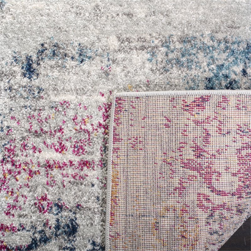 Safavieh Madison 9' x 12' Rug in Light Gray and Fuchsia