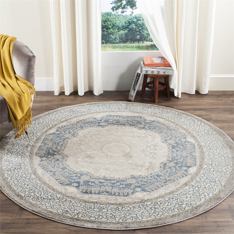 Safavieh Sofia 11' Round Rug in Light Gray and Blue