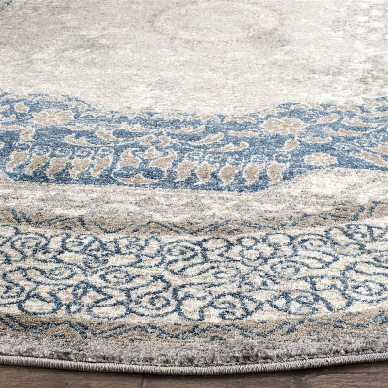 Safavieh Sofia 11' Round Rug in Light Gray and Blue