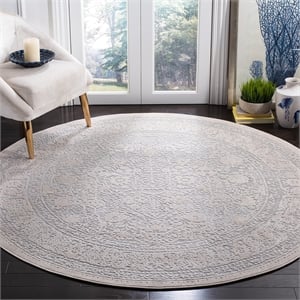 Safavieh Reflection 5' Round Rug in Light Gray and Cream
