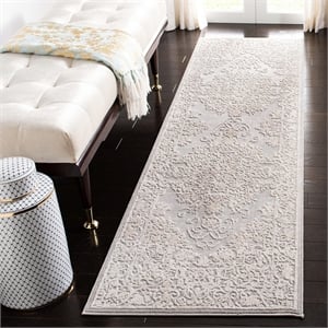 Safavieh Reflection 2'3&quot x 10' Runner Rug in Light Gray and Cream