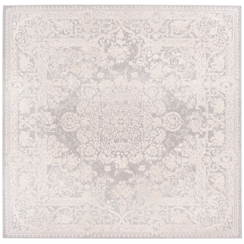 Safavieh Reflection 5' Square Rug in Light Gray and Cream