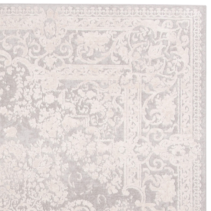 Safavieh Reflection 5' Square Rug in Light Gray and Cream