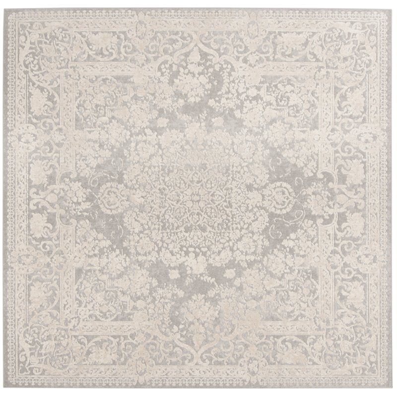 Safavieh Reflection 5' Square Rug in Light Gray and Cream