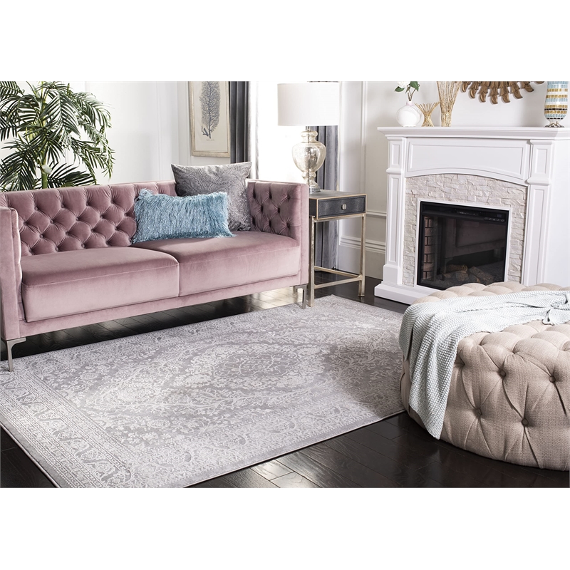 Safavieh Reflection 9' x 12' Rug in Light Gray and Cream