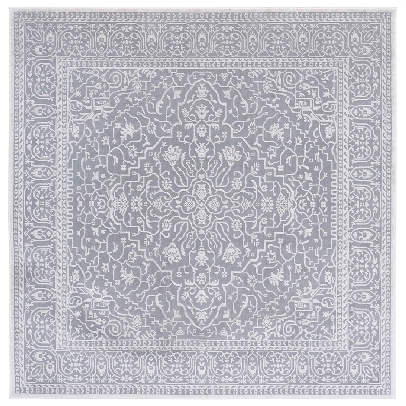 Safavieh Reflection 5' Square Rug in Light Gray and Cream