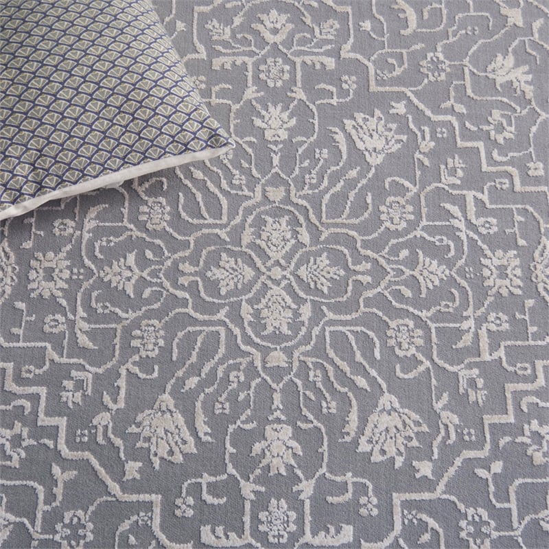 Safavieh Reflection 5' Square Rug in Light Gray and Cream