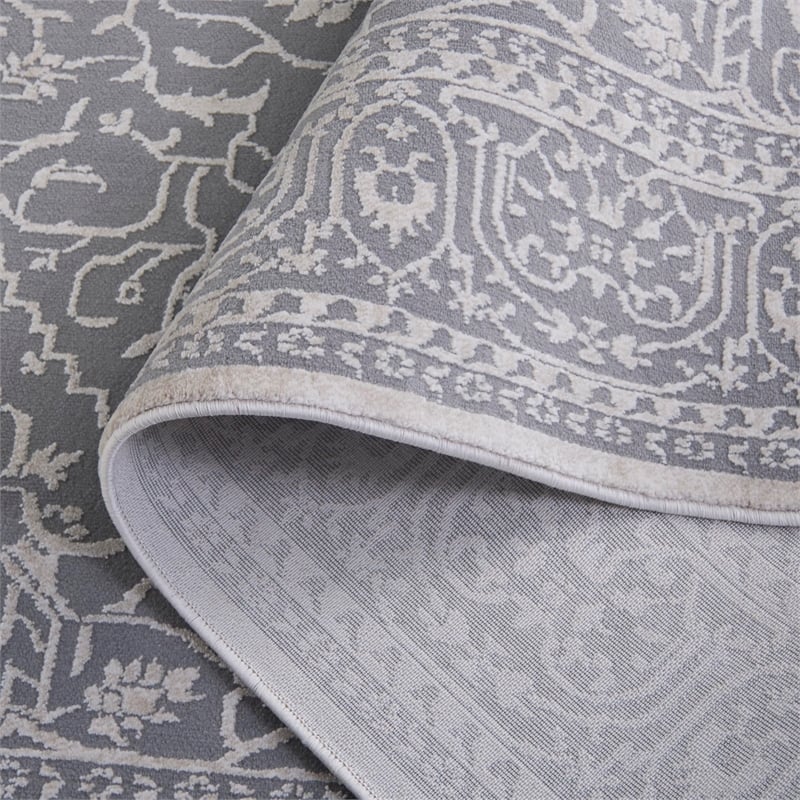 Safavieh Reflection 5' Square Rug in Light Gray and Cream