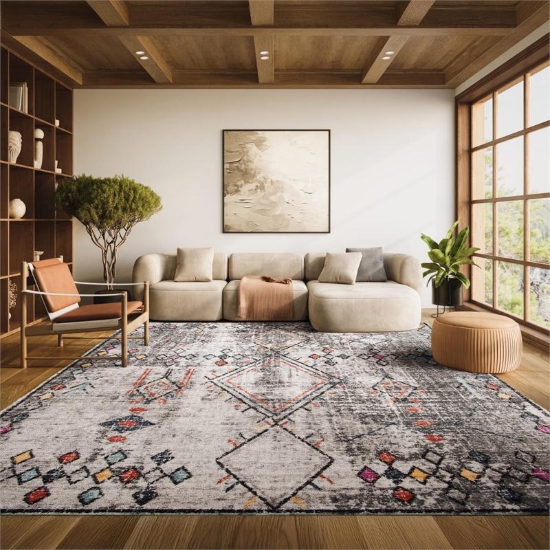 Safavieh Adirondack 9' x 12' Rug in Light Gray and Fuchsia