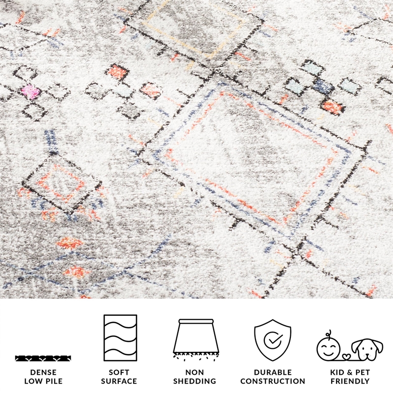 Safavieh Adirondack 9' x 12' Rug in Light Gray and Fuchsia