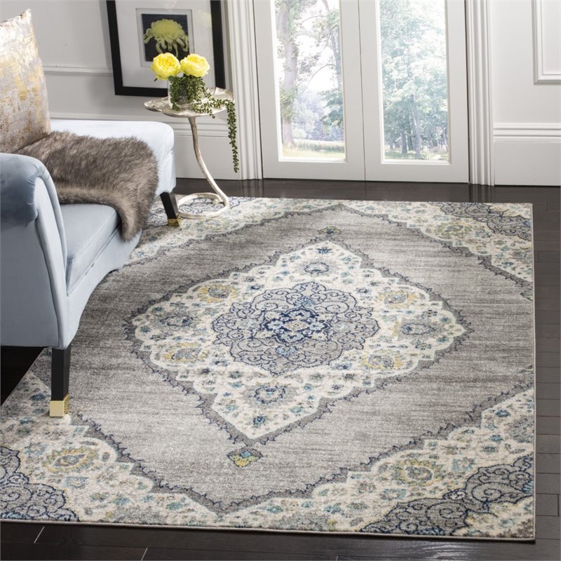 Safavieh Madison 9' x 12' Rug in Light Gray and Blue