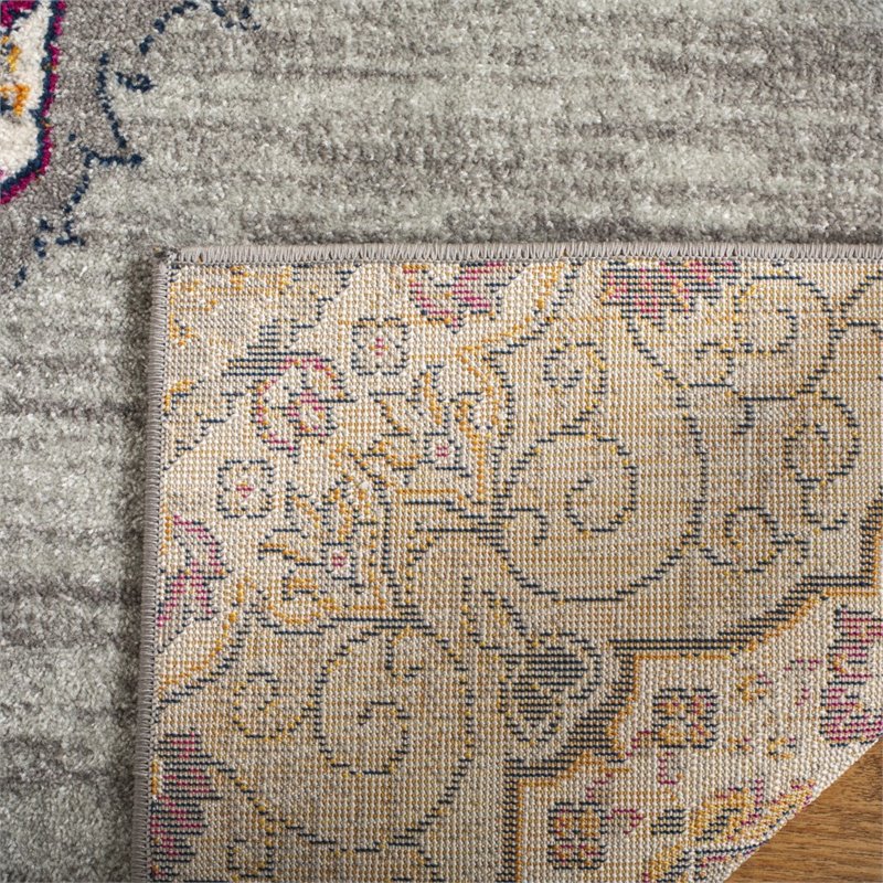 Safavieh Madison 4' x 6' Rug in Light Gray and Fuchsia