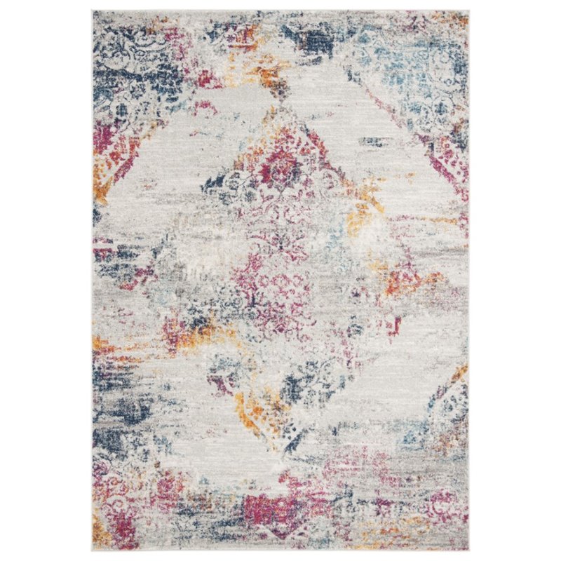 Safavieh Madison 6' x 9' Rug in Light Gray and Fuchsia