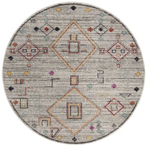 Safavieh Adirondack 6' Round Rug in Light Gray and Gold