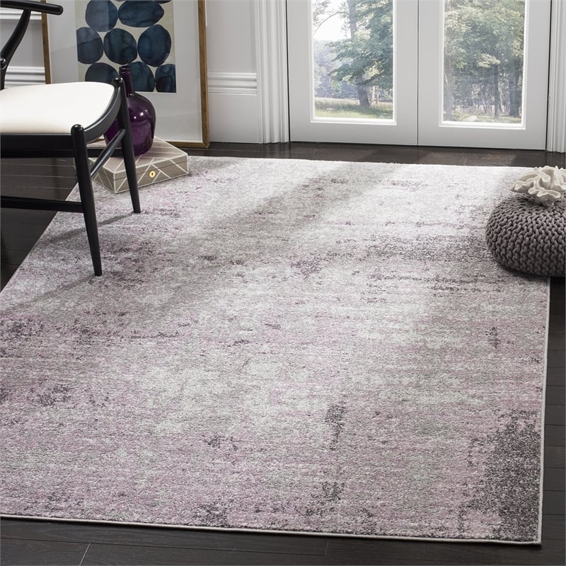 Safavieh Adirondack 4' Square Rug in Light Gray and Purple