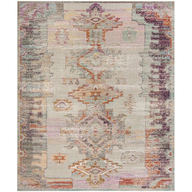 Safavieh Crystal 12' x 18' Rug in Light Gray and Purple