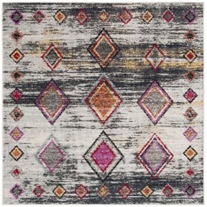 Safavieh Adirondack 6' Square Rug in Light Gray and Red