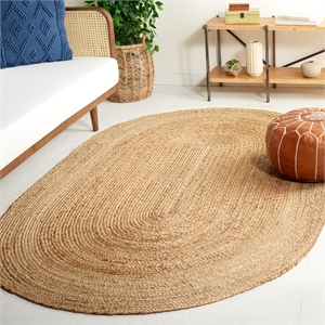 Safavieh Natural Fiber 7' Round Hand Woven Jute Rug in Natural