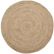 Safavieh Natural Fiber 7' Round Hand Woven Jute Rug in Natural