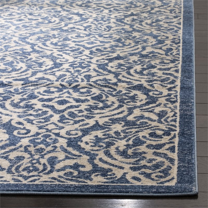Safavieh Brentwood 2' x 8' Runner Rug in Navy and Cream