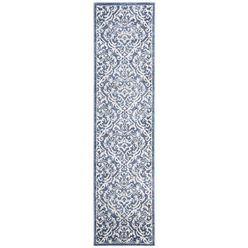 Safavieh Brentwood 2' x 8' Runner Rug in Navy and Cream