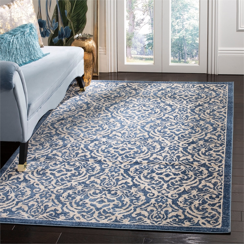 Safavieh Brentwood 3' x 5' Rug in Navy and Cream