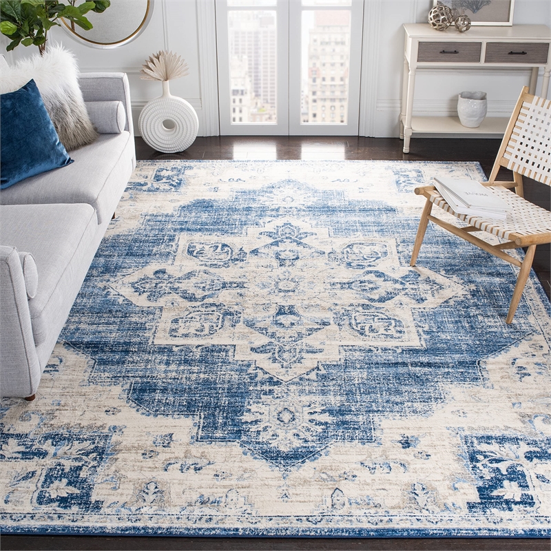 Safavieh Brentwood 3' x 5' Rug in Navy and Cream