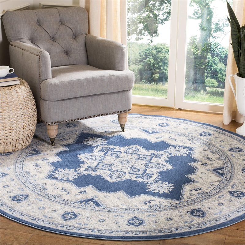 Safavieh Brentwood 8' x 10' Rug in Navy and Cream