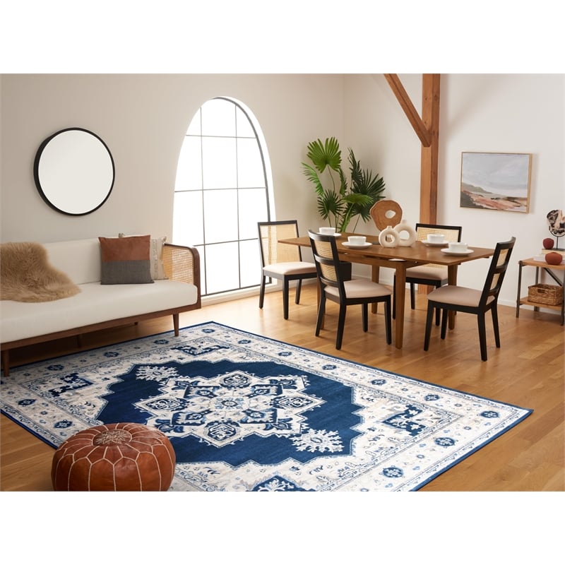 Safavieh Brentwood 8' x 10' Rug in Navy and Cream