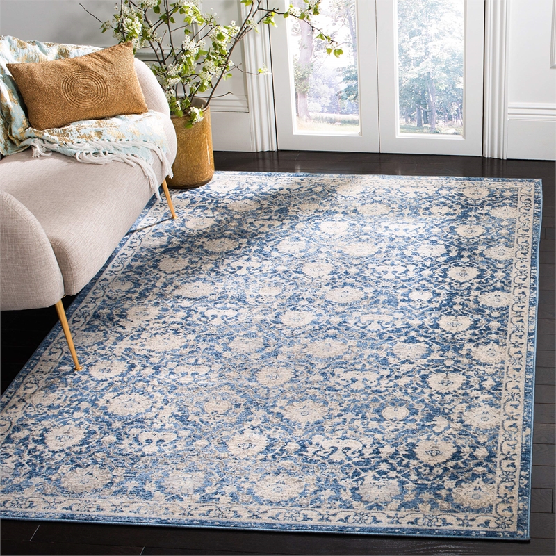 Safavieh Brentwood 3' x 5' Rug in Navy and Cream