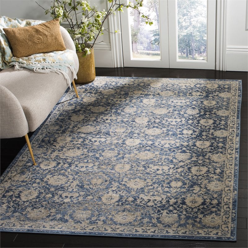 Safavieh Brentwood 9' x 12' Rug in Navy and Cream