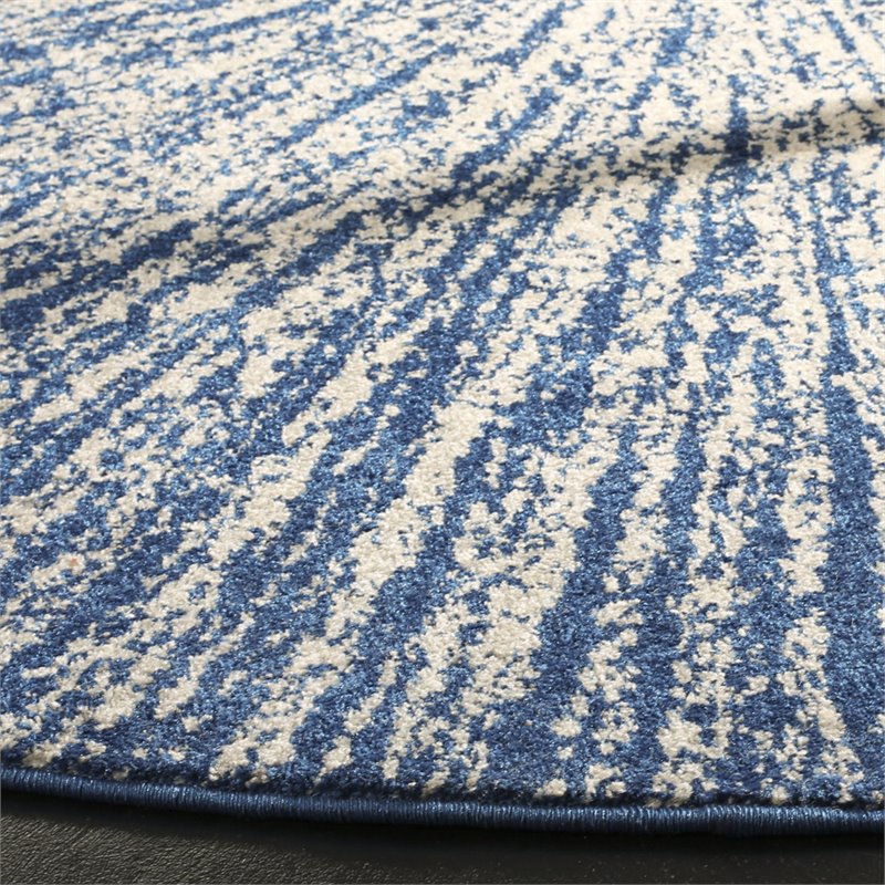 Safavieh Evoke 8' Round Rug in Navy and Ivory