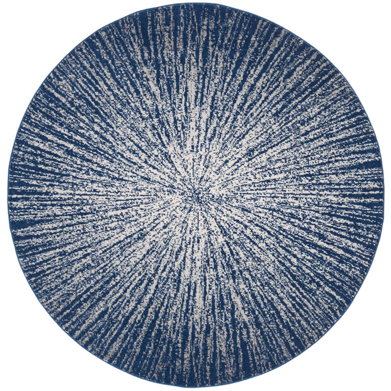 Safavieh Evoke 9' Round Rug in Navy and Ivory
