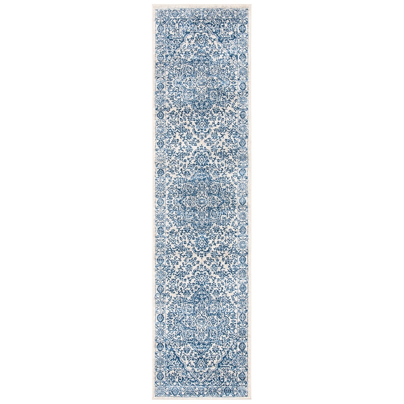 Safavieh Brentwood 2' x 8' Runner Rug in Navy and Light Gray