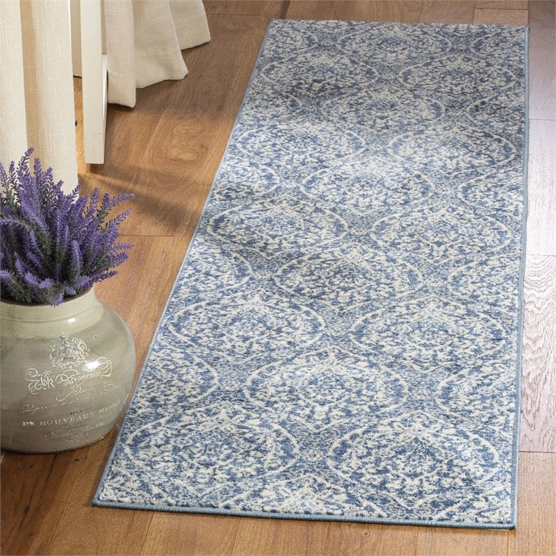 Safavieh Brentwood 2' x 8' Runner Rug in Navy and Light Gray