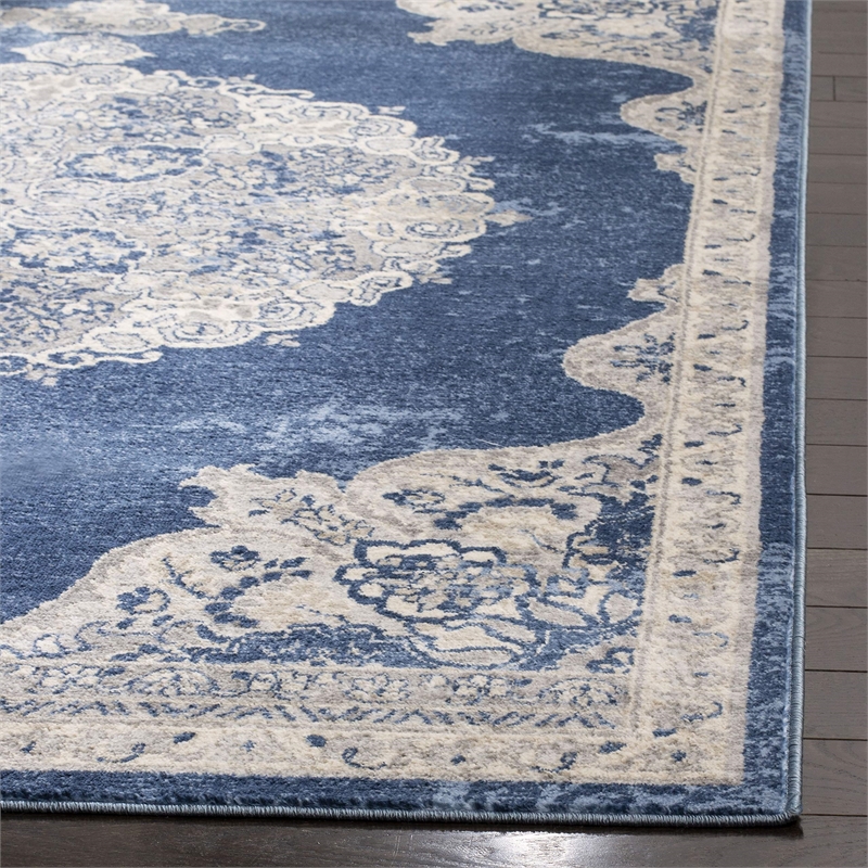 Safavieh Brentwood 2' x 8' Runner Rug in Navy and Light Gray