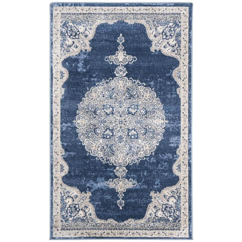 Safavieh Brentwood 4' x 6' Rug in Navy and Light Gray