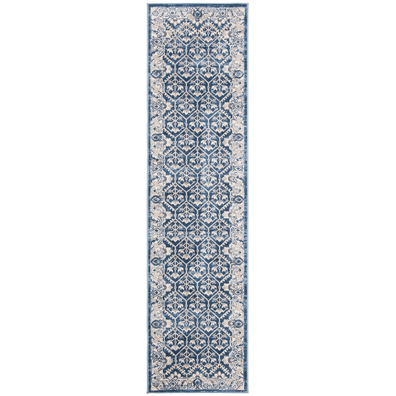 Safavieh Brentwood 2' x 8' Runner Rug in Navy and Light Gray
