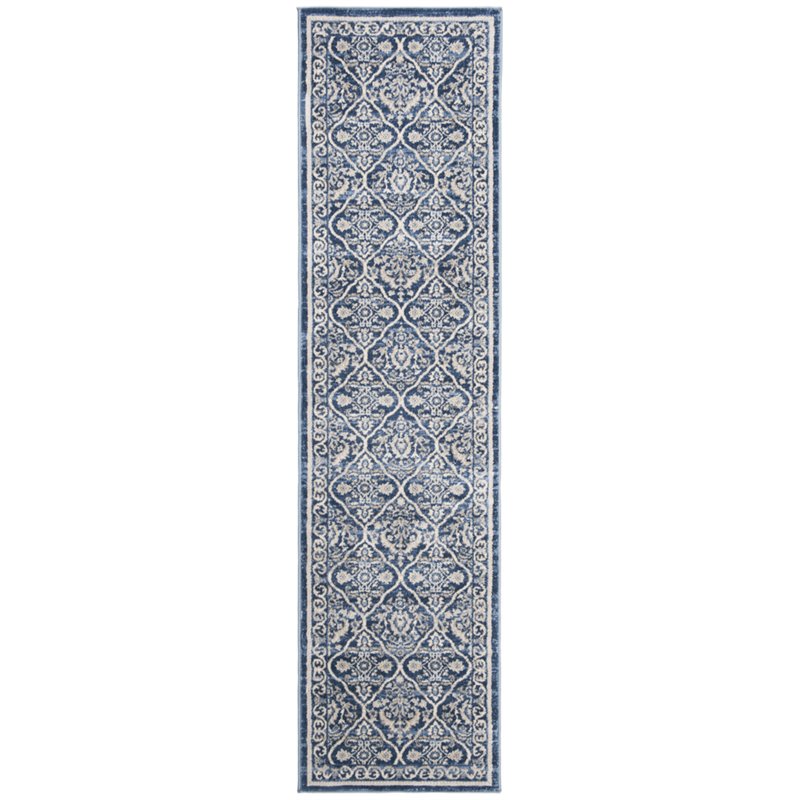 Safavieh Brentwood 2' x 8' Runner Rug in Navy and Light Gray