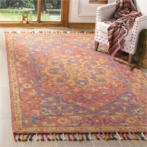 Safavieh Aspen 6' x 9' Hand Tufted Wool Rug in Pink and Violet