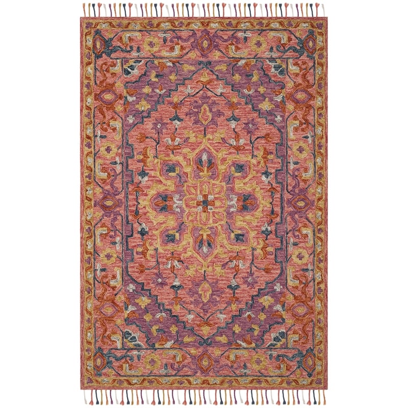 Safavieh Aspen 6' x 9' Hand Tufted Wool Rug in Pink and Violet