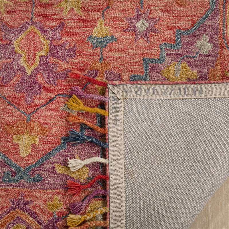 Safavieh Aspen 9' x 12' Hand Tufted Wool Rug in Pink and Violet