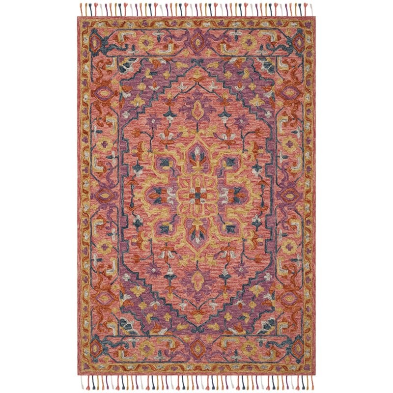 Safavieh Aspen 9' x 12' Hand Tufted Wool Rug in Pink and Violet