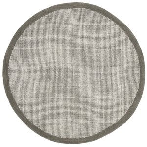 Safavieh Abstract 6' Round Hand Tufted Wool Rug in Sage and Ivory