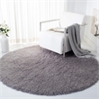 Safavieh Venice 4' Round Hand Tufted Shag Rug in Silver