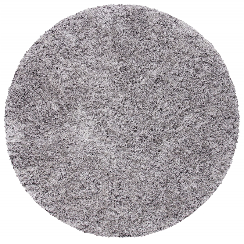 Safavieh Venice 4' Round Hand Tufted Shag Rug in Silver