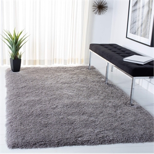 Safavieh Venice 4' Square Hand Tufted Shag Rug in Silver