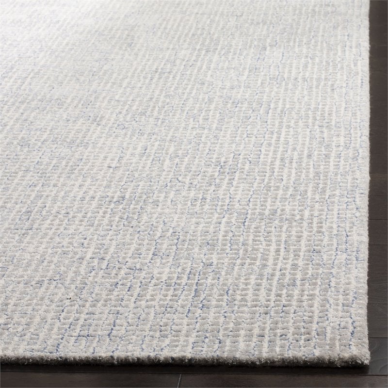Safavieh Abstract 4' x 6' Hand Tufted Wool Rug in Silver and Blue