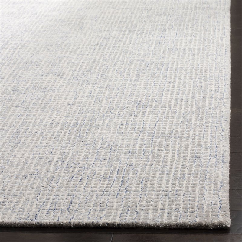 Safavieh Abstract 6' x 9' Hand Tufted Wool Rug in Silver and Blue